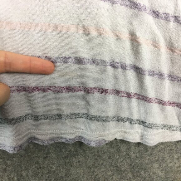 Torrid Top 2 2X Cowl Neck Slim Fit Semi Sheer Striped Beachy Hooded Long Sleeve - Picture 2 of 14